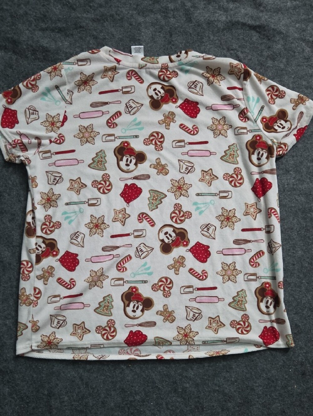 Disney Cream Tee with Red, Brown and Pink Holiday Cookie Print - Picture 3 of 3